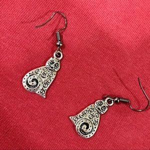 New Tibetan Silver Cat Earrings